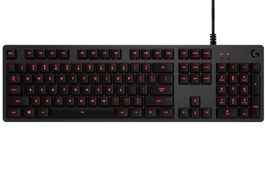Teclado Gamer Logitech G413 LED Rojo, Teclado Mecánico, Alámbrico, Carbono (Inglés)
