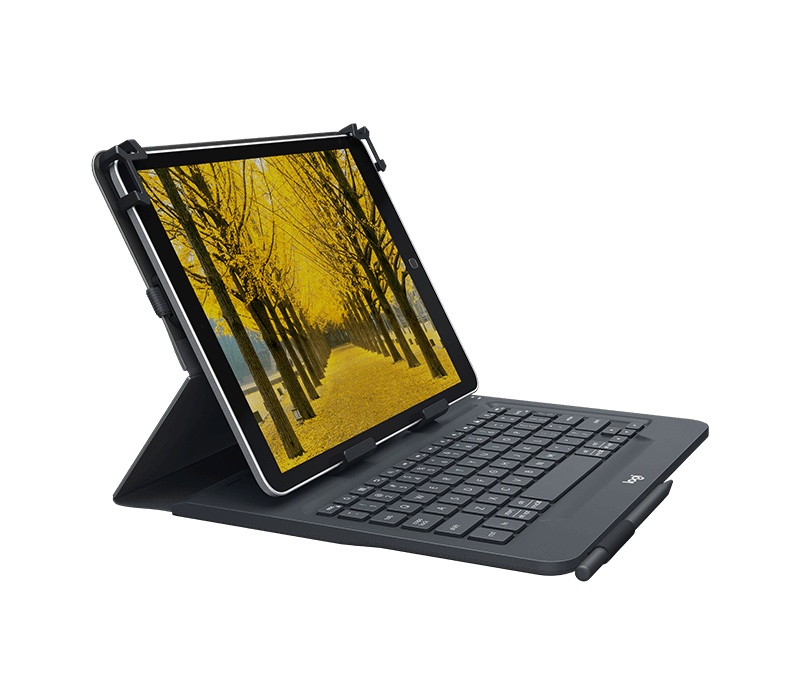 Logitech Funda con Teclado para Tablet Universal Folio 10", Bluetooth, Negro