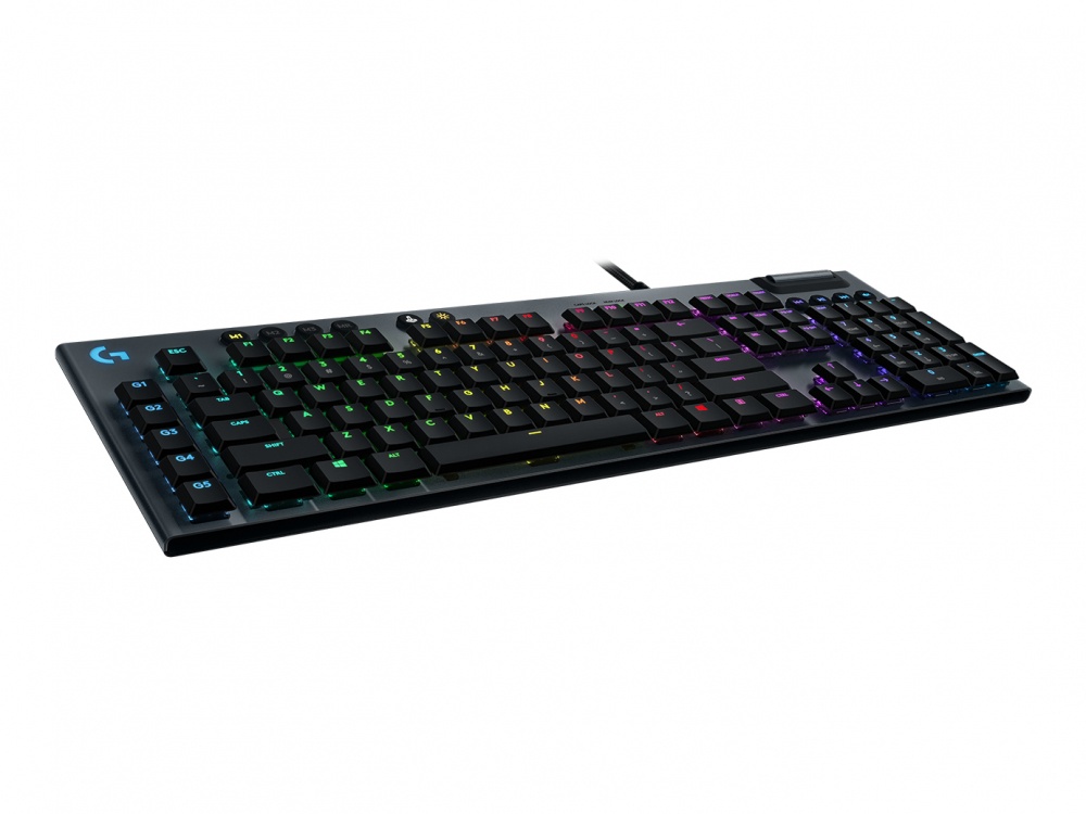 Teclado Gamer Logitech G815 RGB, Teclado Mecánico, Switch GL Táctil, Alámbrico, Negro (Inglés)