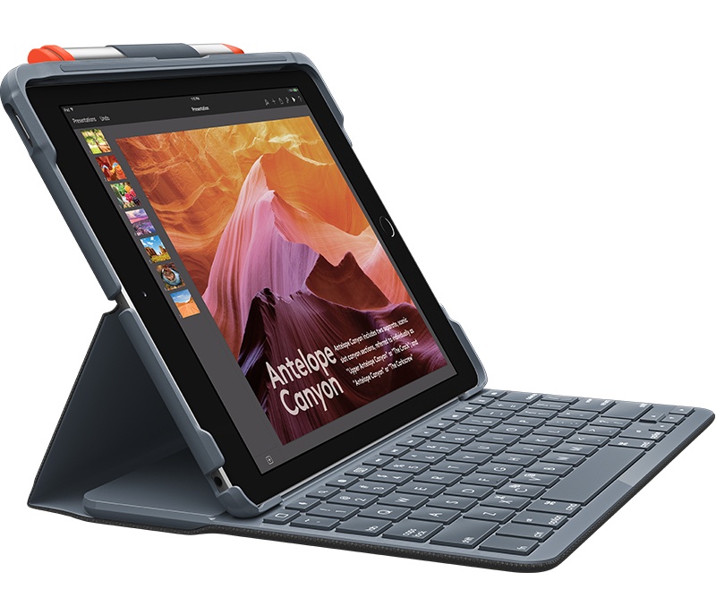 Logitech Funda con teclado para iPad 5ta y 6ta Generación, Negro