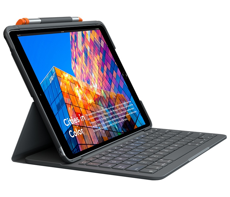 Logitech Funda Slim Folio con Teclado para iPad Air 3, Negro