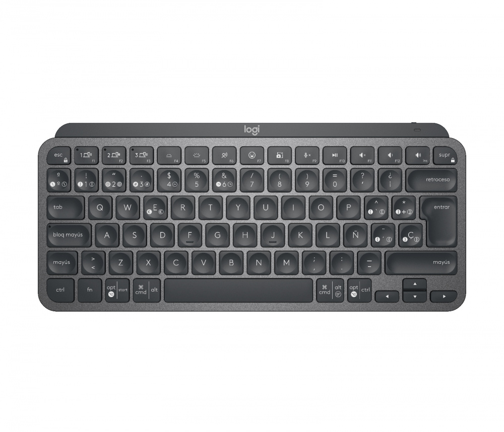 Teclado Logitech Mx Keys Mini, Inalámbrico, RF Wireless/Bluetooth, Grafito (Español)