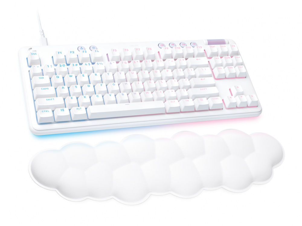 Teclado Gamer Logitech G713 LED RGB Tenkeyless (TKL), Teclado Mecánico, Logitech GX Red, Alámbrico, USB, Blanco, Inglés 
