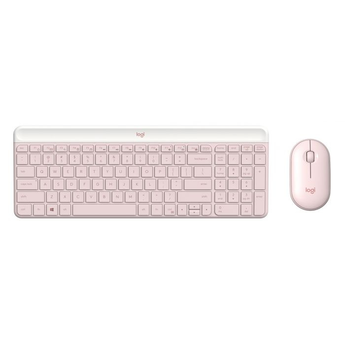 Kit de Teclado y Mouse Logitech MK470, RF Inalámbrico, USB, Rosa (Español)
