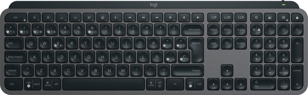 Teclado Logitech Mx Keys S, Inalámbrico, RF Wireless/Bluetooth, Grafito (Español)
