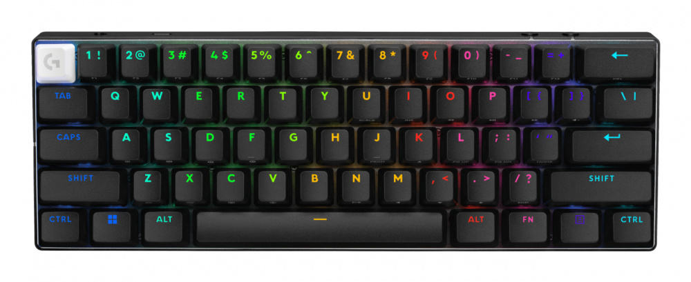 Teclado Gamer Logitech PRO X 60 LED RGB 60%, Teclado Mecánico, Logitech GX Brown, Inalámbrico, USB/RF Inalámbrico/Bluetooth, Negro, Inglés 