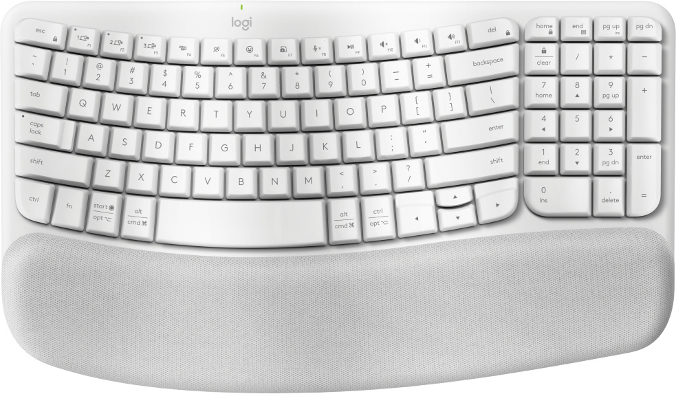 Teclado Logitech Wave Keys, Inalámbrico, Bluetooth, Blanco (Español)