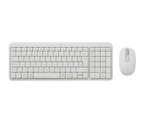 Kit de Teclado y Mouse Logitech MK250, Inalámbrico, Bluetooth, Blanco, Inglés