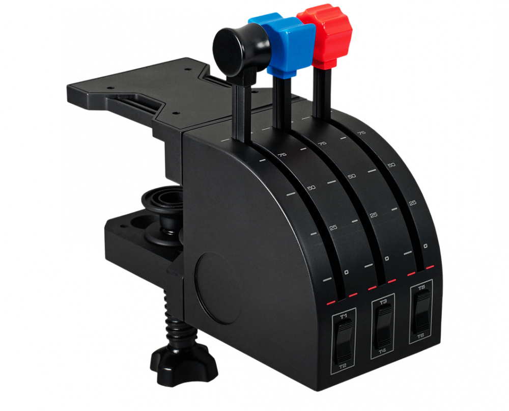 Logitech G Control Saitek PRO Flight Throttle Quadrant para PC, Alámbrico, USB, Negro