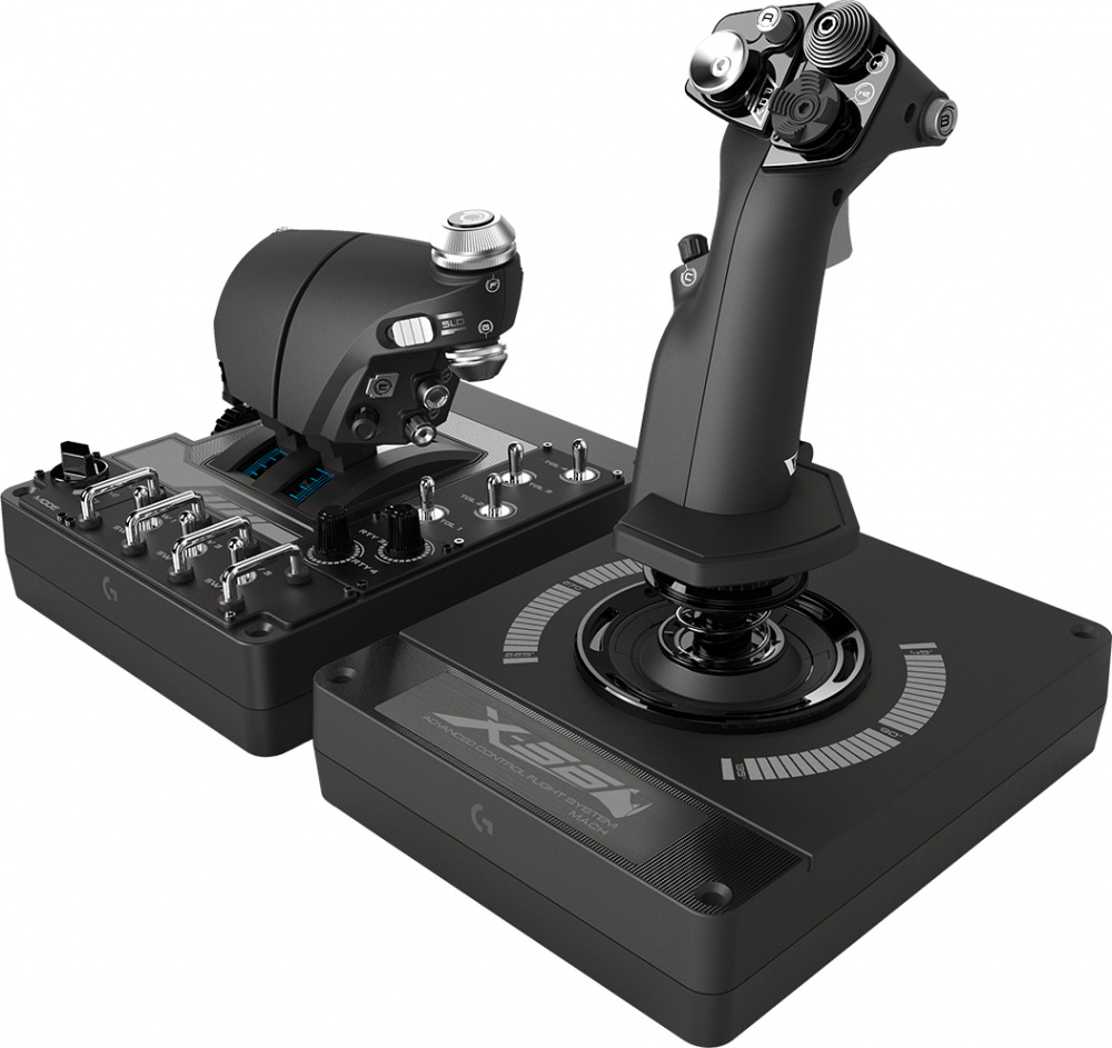 Logitech Joystick x56 HOTAS para VR, USB, Negro/Plata, para PC