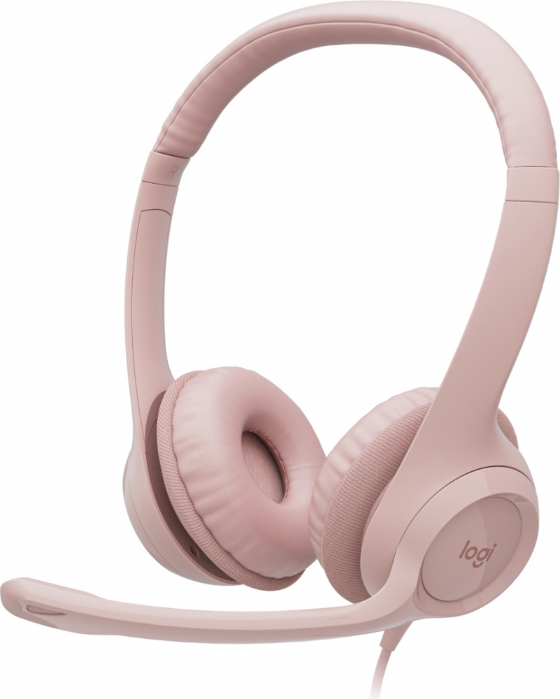 Logitech Audífonos con Micrófono H390, Alámbrico, 1.9 Metros, USB, Rosa