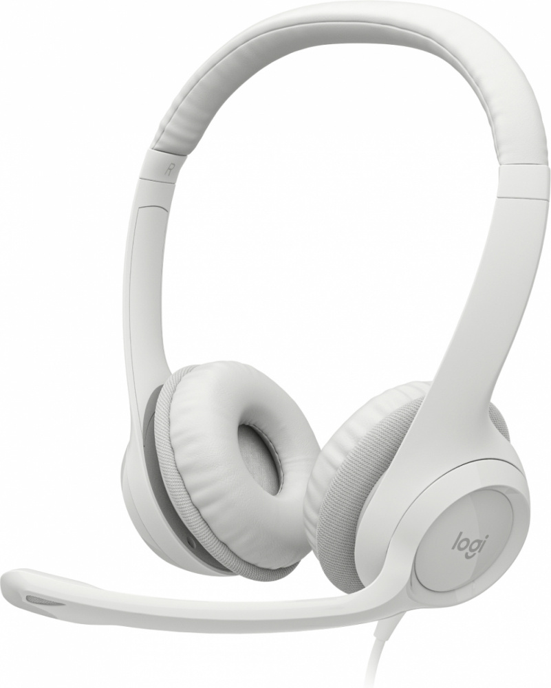 Logitech Audífonos con Micrófono H390, Alámbrico, 1.9 Metros, USB, Blanco