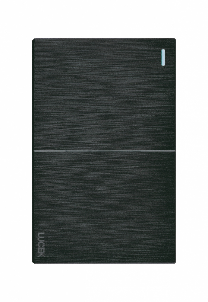 Lucek Placa Placa con Apagador BF02-N, 2 Interruptores, 250V, 16A, Negro