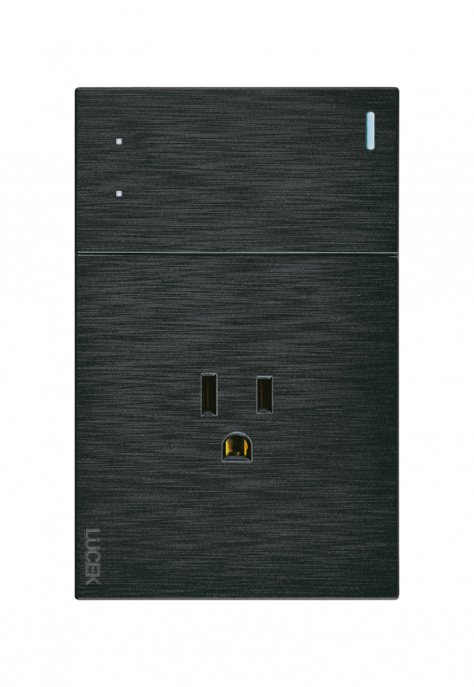 Lucek Tomacorriente BF07/3-N, 1 Enchufes, 110 - 250V, 15A, Negro