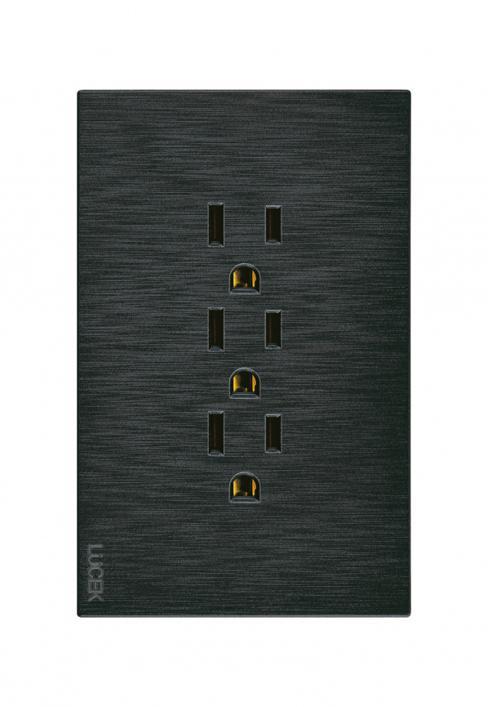 Lucek Tomacorriente BF08-N, 3 Enchufes, 110 - 250V, 15A, Negro