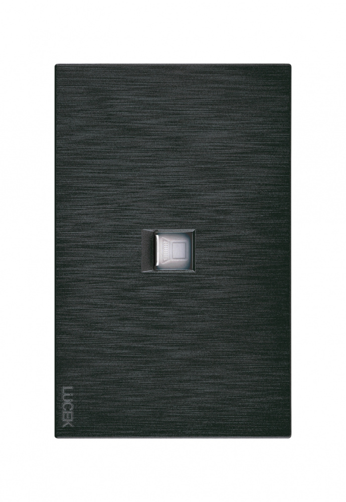 Lucek Placa de Pared RJ-45, 1 Puerto, Negro