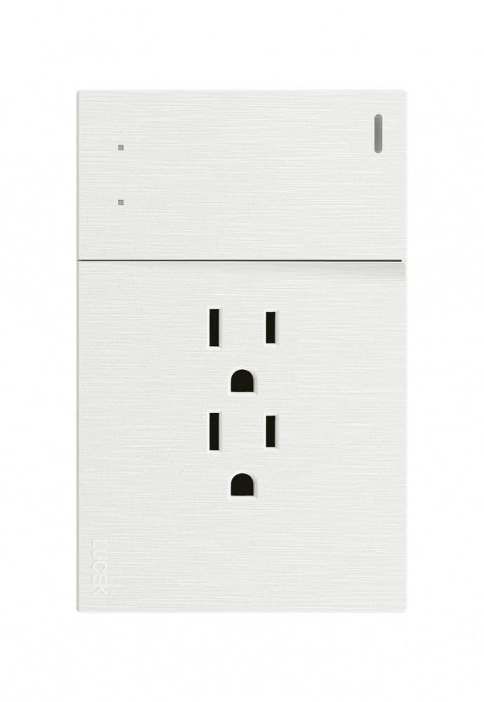 Lucek Tomacorriente BF14-B, 2 Enchufes + 1 Apagador, 110 - 250V, 15A, Blanco