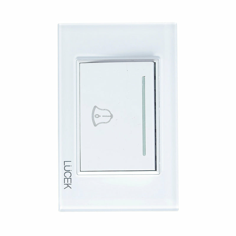 Lucek Placa con Botón de Timbre BP11-CBB, 3 Módulos, Cristal Blanco