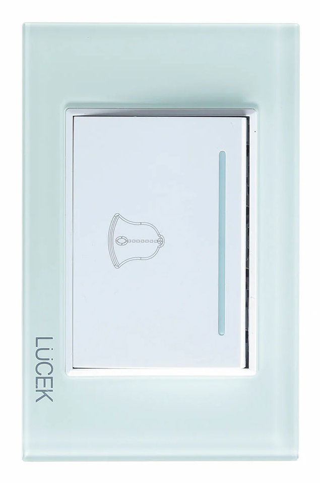 Lucek Placa con Botón de Timbre BP11-CCB, 3 Módulos, Cristal Blanco