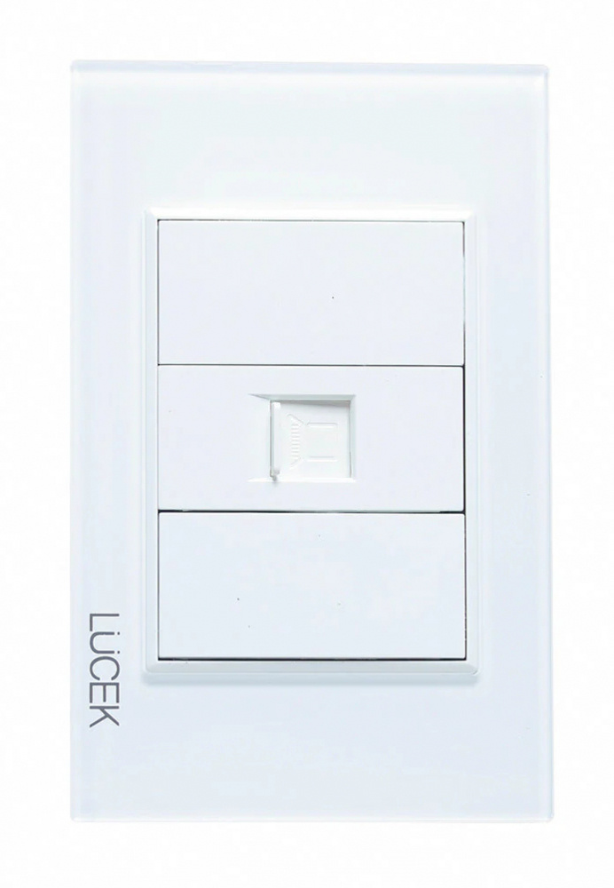 Lucek Placa de Pared RJ-45, 1 Puerto, Blanco