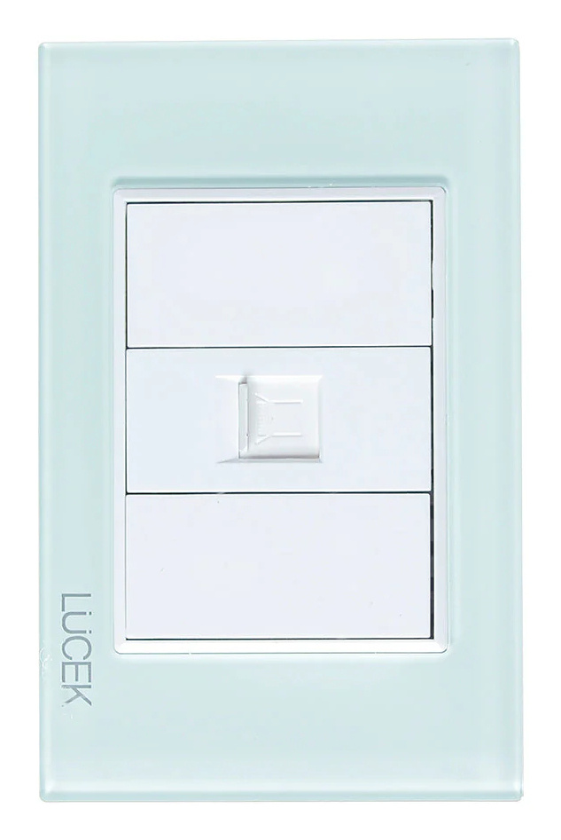 Lucek Placa de Pared BP12-CCB, RJ-45, 1 Puerto, Cristal Blanco
