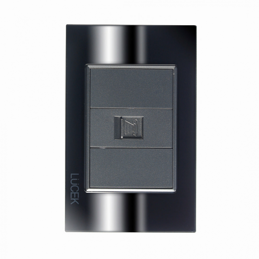 Lucek Placa de Pared BP17-CEN, 1 Puerto RJ-11, Espejo Negro
