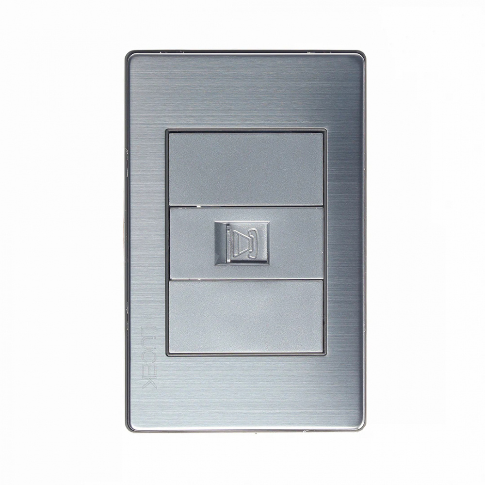 Lucek Placa de Pared BP17-M/P, 1 Puerto RJ-11, Plata