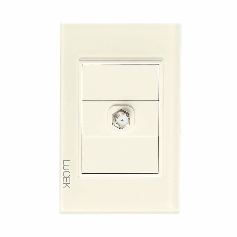 Lucek Placa de Pared BP18-KH, Coaxial, 1 Puerto, Hueso