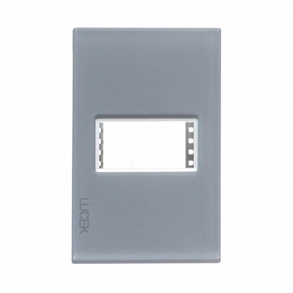 Lucek Placa de Pared PP010-KG, 1 Puerto, Gris