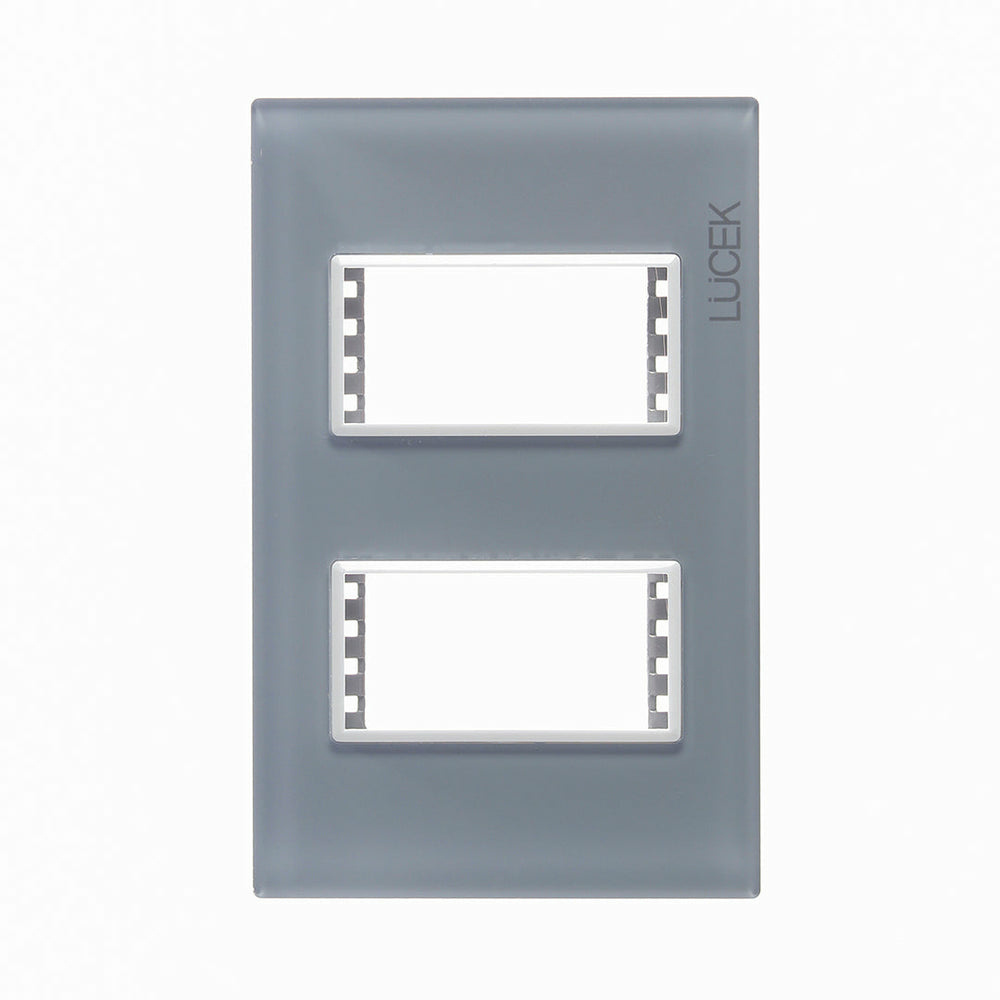 Lucek Placa de Pared PP020-KG, 2 Puertos, Gris