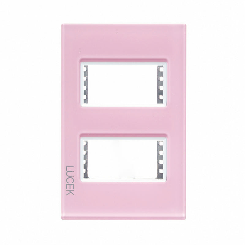 Lucek Placa de Pared PP020-KP, 2 Puertos, Rosa