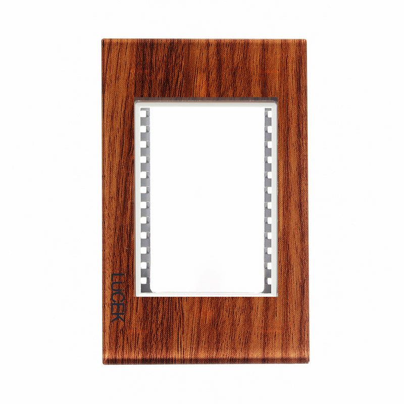 Lucek Placa de Pared PP030-KMC, 3 Puertos, Madera Cerezo