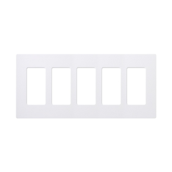 Lutron Placa de Pared 5 Puertos CW5-WH, Blanco