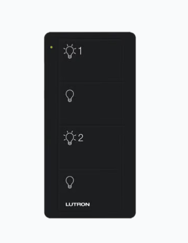 Lutron Pulsador de Botón PJ24BBLL21P, 4 Botones, RF, Negro