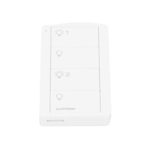 Lutron Interruptor de Luz Inteligente PJ24BWHL21P, 4 Botones, RF, Blanco