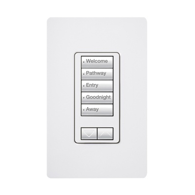 Lutron Atenuador de Luz Inteligente RRD-W5BRL-WH, Programable, Blanco