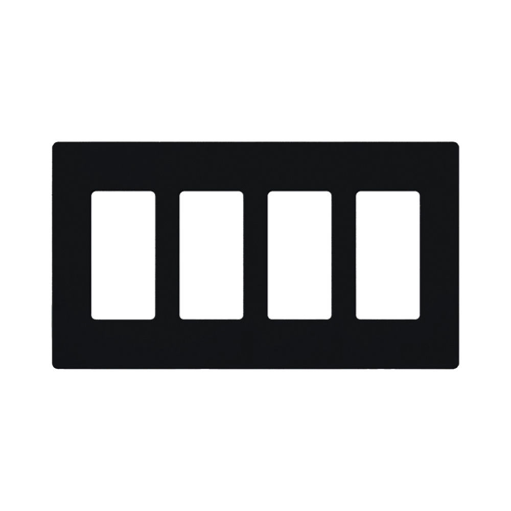 Lutron Placa de Pared 4 Espacios, Negro