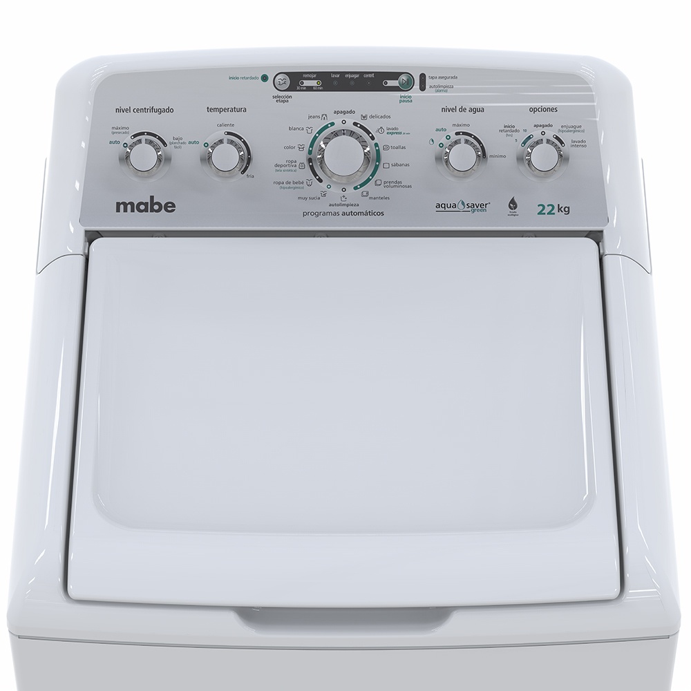 Mabe Lavadora de Carga Vertical LMH72205SBAB0, 22Kg, 13 Programas de Lavado, Blanco