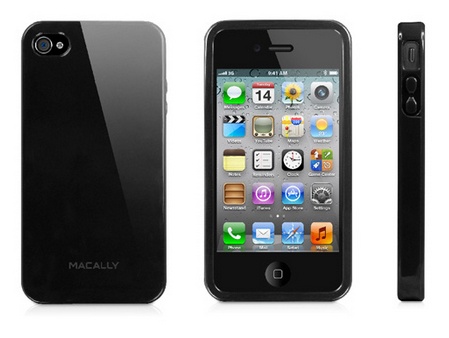 Macally Cubierta Flexible para iPhone 4/4s, Negro