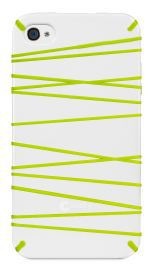 Macally Funda Protectora para iPhone 4/4s, Verde/Blanco