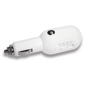 Macally Transmisor FM y Cargador para iPhone/iPod, Blanco