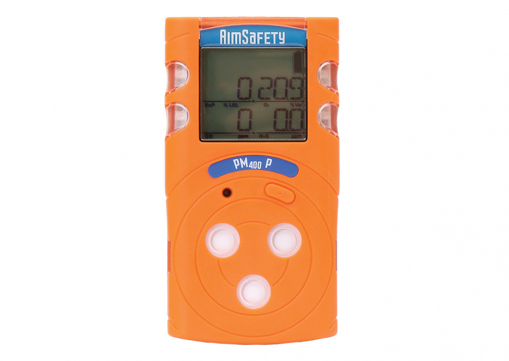 Macurco Detector Personal de Oxígeno/Sulfuro de Hidrogeno/Monóxido de Carbono/Combustibles, Batería, Naranja