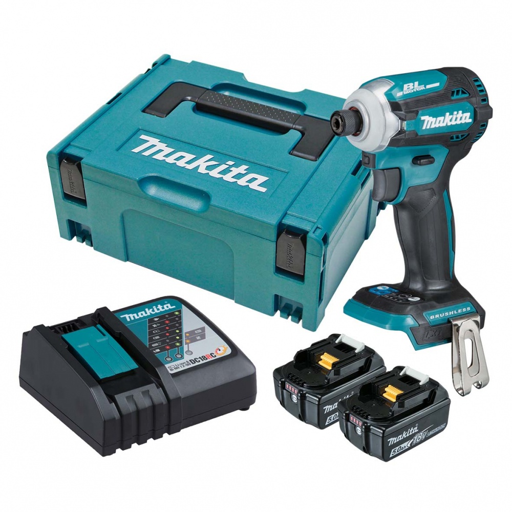 Makita Destornillador de Impacto DTD-171-RTJ, Inalámbrico, 1/4", 18V, Aqua