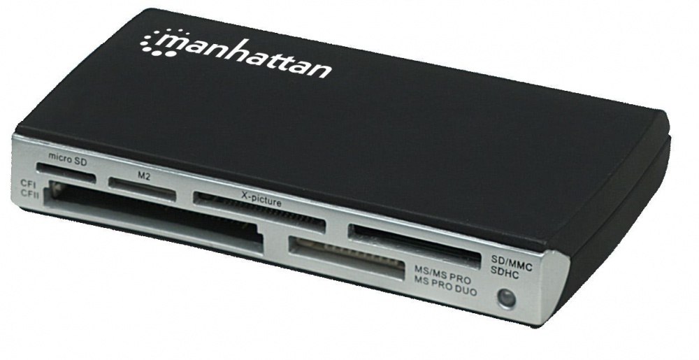 Manhattan Lector de Tarjetas, 60 en 1, USB 2.0, Negro
