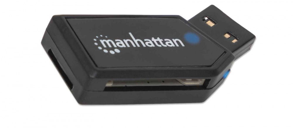 Manhattan Lector de Memoria USB 2.0, 24 en 1, 480 Mbit/s, Negro