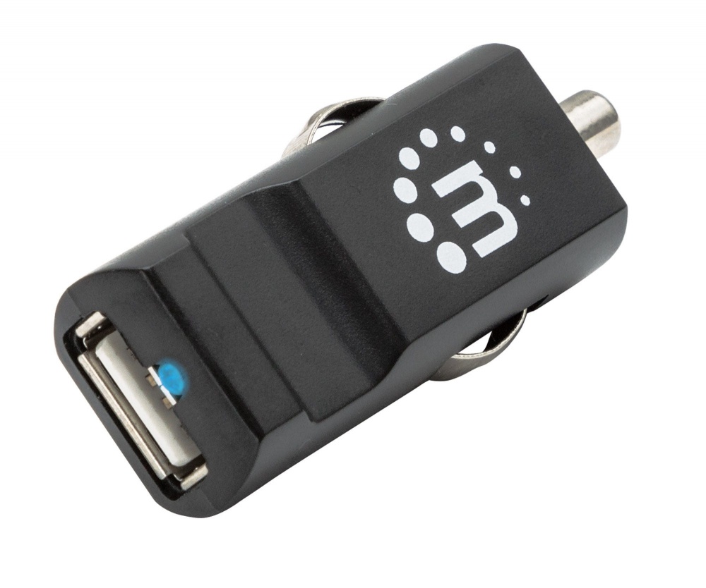 Manhattan Cargador USB PopCharge para Automóvil, USB 2.0, Negro