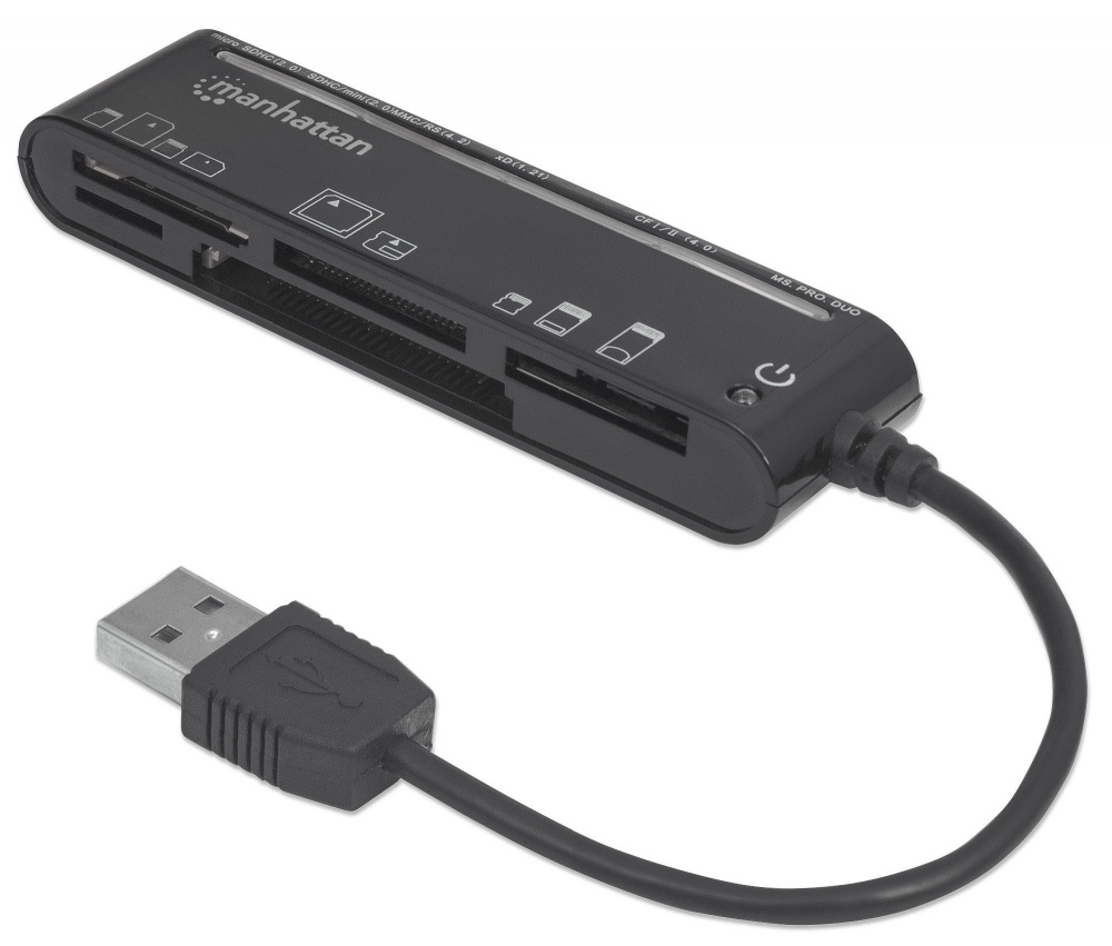 Manhattan Lector de Memoria USB 2.0, 79 en 1, 480 Mbit/s, Negro
