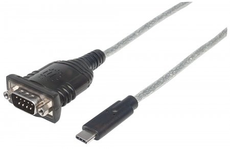 Manhattan Cable USB C Macho - Serial Macho, 45cm, Negro