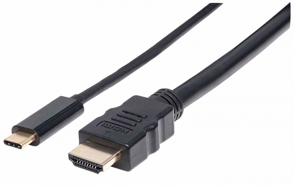 Manhattan Cable HDMI Macho - USB C Macho, 4K, 30Hz, 2 Metros, Negro