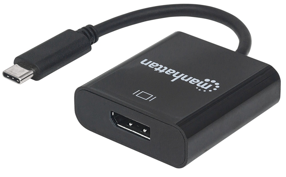 Manhattan Adaptador USB-C 3.1 Macho - DisplayPort Hembra, 4K, 30Hz, Negro